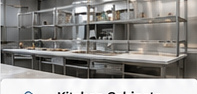 Stainless steel kitchen cabinets and workstations