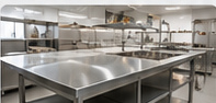 Stainless steel preparation table